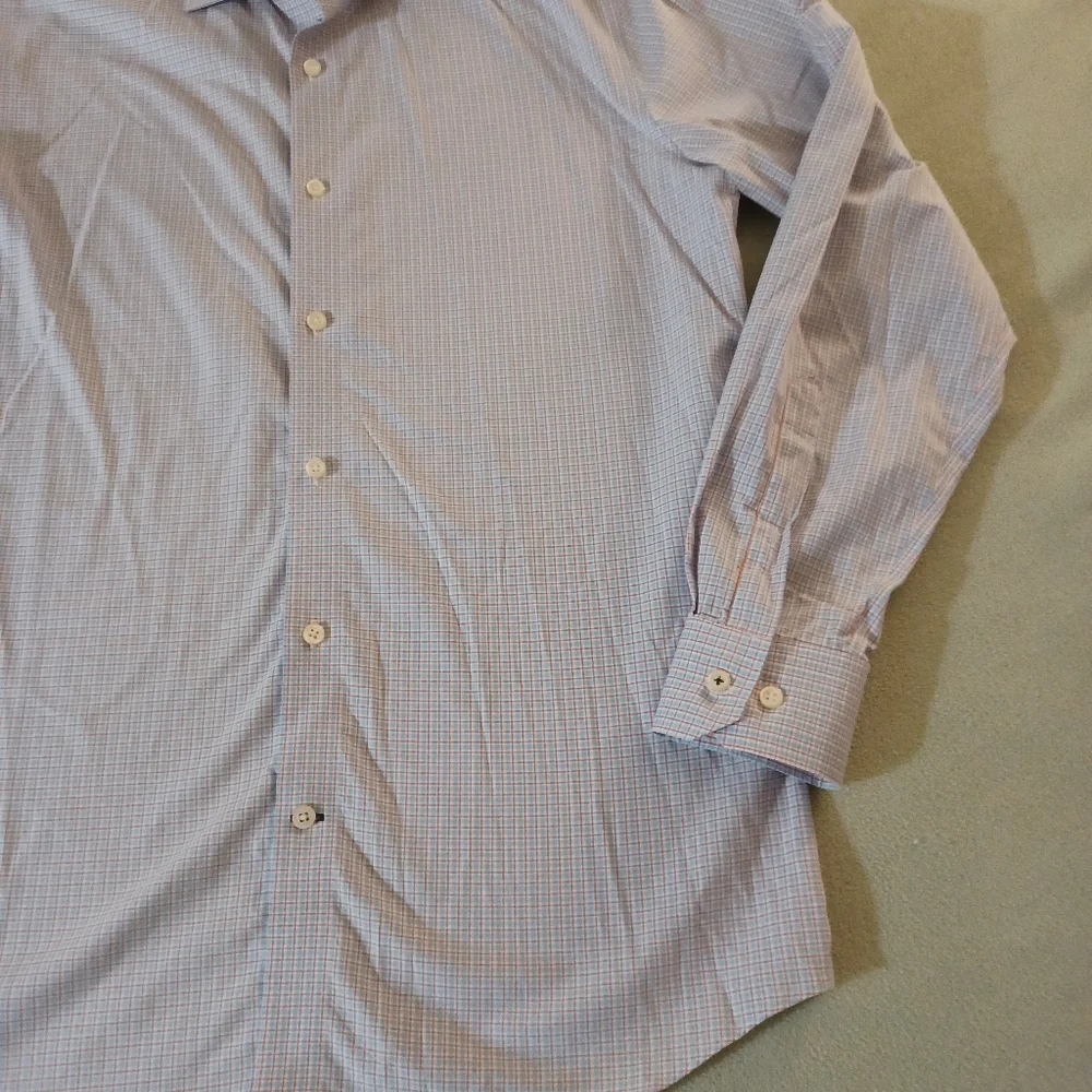 Banana Republic mens Camden Fit button up dress shirt size Medium Orange Blue